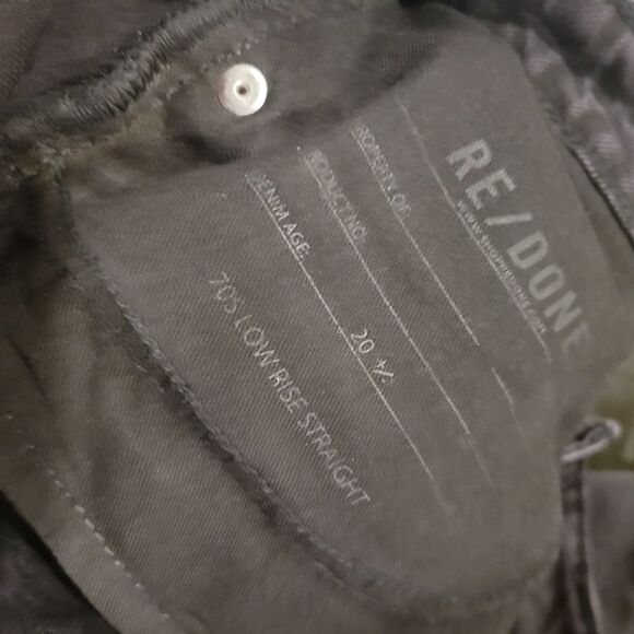 Re/Done 70's Low Rise Straight Jeans In Washed Black W32 - Picture 9 of 12
